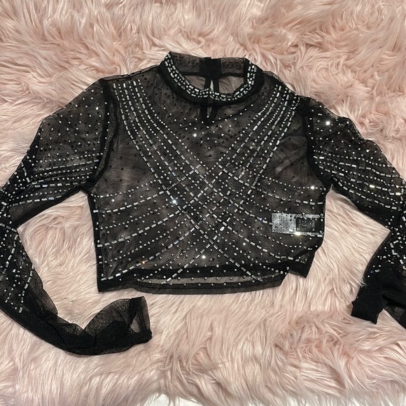 Tops - Rhinestone mesh top